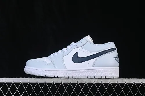 All categories Air Jordan Jordan series basketball shoes Air Jordan 1 Low Air Jordan 1 Low AJ1 Joe 1 white gray blue hook low-top retro cultural basketball shoes 553558-400